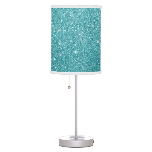 Elegant turquoise glitter lamp shade (Right)