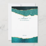 Elegant Turquoise & Gold Agate Wedding Advice Card<br><div class="desc">Celebrate in style with these modern and trendy advice cards. The design features a watercolor turquoise and gold glitter agate background with matching handwritten script font wording. These cards will allow your guests to write a note of advice for you to keep and read over in years to come. The...</div>