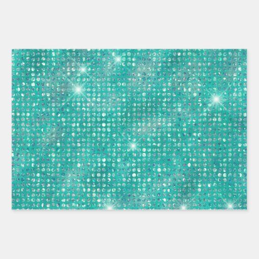 Elegant Turquoise Gold Stripes Glitter Gift Wrapping Paper Sheets | Zazzle