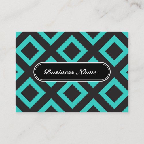 Elegant Turquoise Graphic Square Pattern Business Card