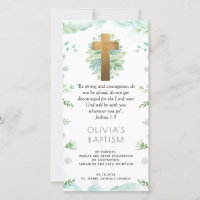 Elegant Turquoise, Greenery Baptism Bookmark Favor