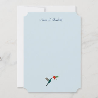Elegant Turquoise Hummingbird Note Card