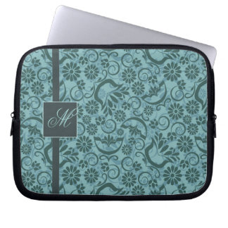 Elegant turquoise Laptop Sleeve with Monogram
