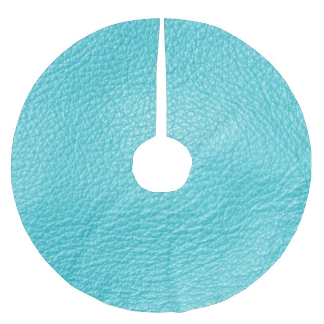 Elegant Turquoise Leather Texture Brushed Polyester Tree Skirt (Front)