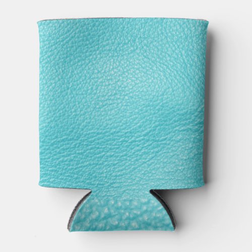 Elegant Turquoise Leather Texture Can Cooler