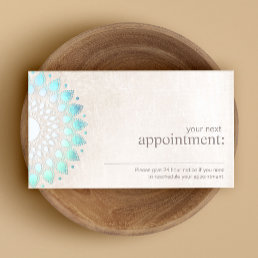 Elegant Turquoise Lotus Floral Appointment Card