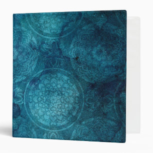 Elegant Turquoise Mandala Watercolor Pattern 3 Ring Binder
