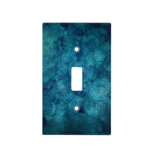 Elegant Turquoise Mandala Watercolor Pattern Light Switch Cover