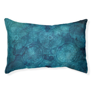 Elegant Turquoise Mandala Watercolor Pattern Pet Bed