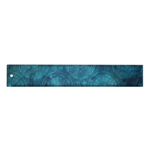 Elegant Turquoise Mandala Watercolor Pattern Ruler