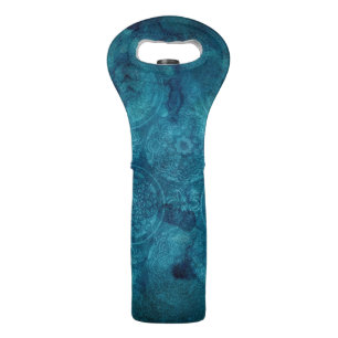 Elegant Turquoise Mandala Watercolor Pattern Wine Bag