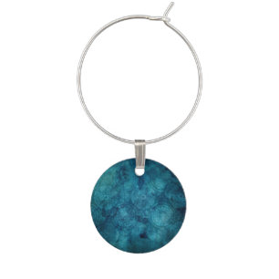 Elegant Turquoise Mandala Watercolor Pattern Wine Charm