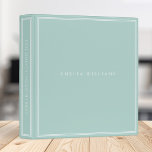 Elegant Turquoise Minimalist Monogram Name 3 Ring Binder<br><div class="desc">Create your own personalized binder with elegant minimalist monogram name with simple border design in turquoise color.</div>