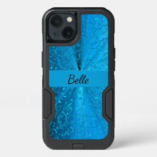 Elegant Turquoise Music Notes Lace Personalized iPhone 13 Case