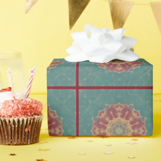 Elegant turquoise oriented pattern  wrapping paper