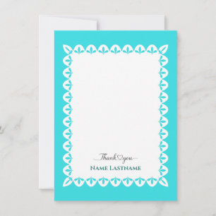 Elegant Turquoise Personalized Thank You Note Card