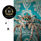 Elegant Turquoise Regal Crowned Spider Art