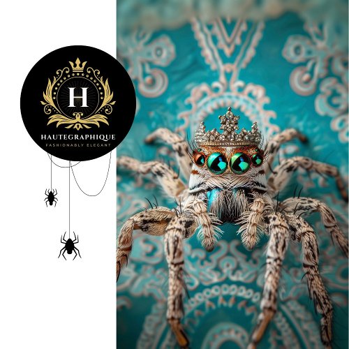 Elegant Turquoise Regal Crowned Spider Art Tissue Paper