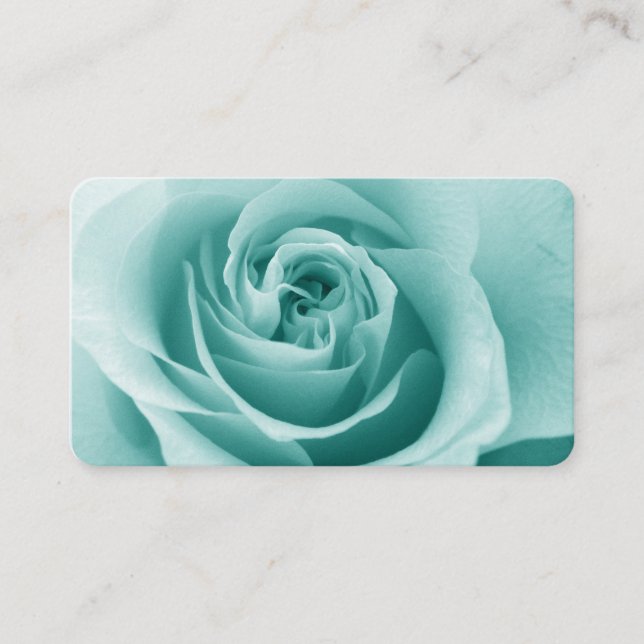 Elegant Turquoise Rose Business Card (Front)