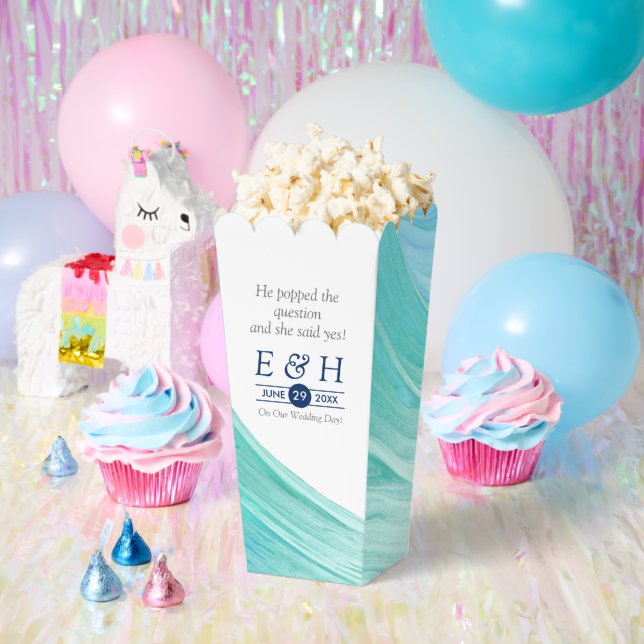 Elegant Turquoise Tides Beach Wedding Favor Boxes (Party)