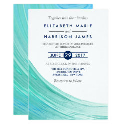 Elegant Turquoise Tides Beach Wedding Invitation