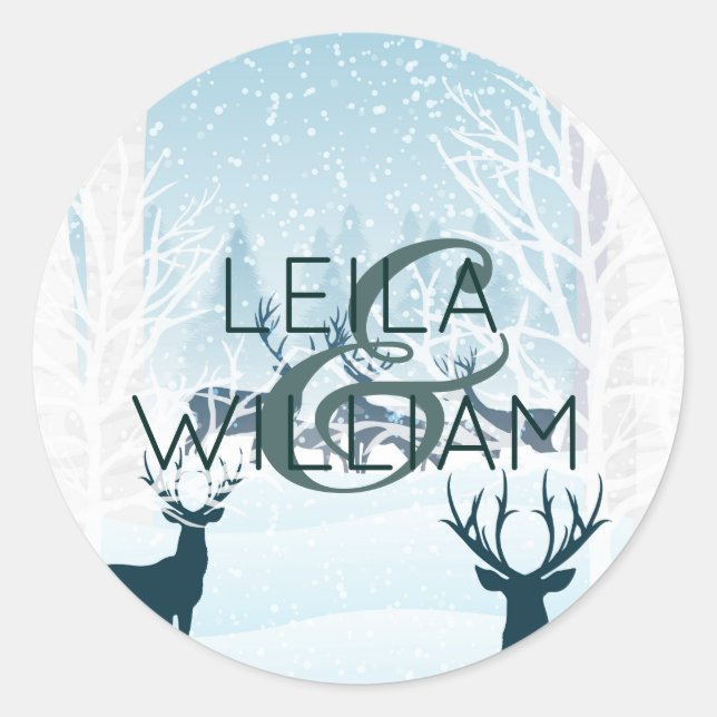 Elegant turquoise Wedding design light blue Classic Round Sticker (Front)