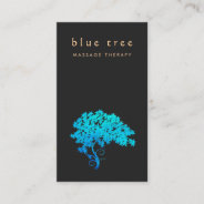 Elegant  Turquoise Zen Tree Logo Black 2 Business Card at Zazzle
