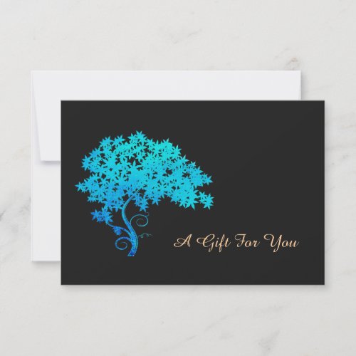 Elegant Turquoise Zen Tree Logo  Gift Certificate
