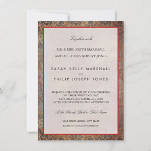 Elegant Tuscan Damask Wedding Invitation