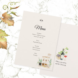 Elegant Tuscany Wedding Menu Italian Villa Dinner