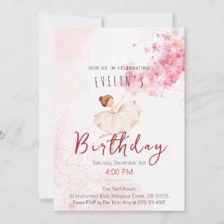 Elegant Tutu Ballerina Birthday Girl
