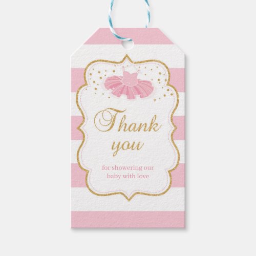 Elegant Tutu dress baby shower gift tag favor tag