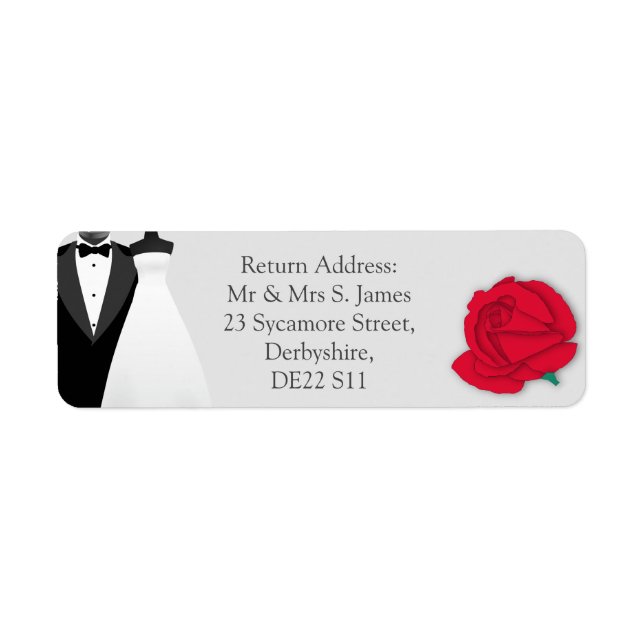 Elegant Tuxedo and Wedding Dress Custom Label (Front)