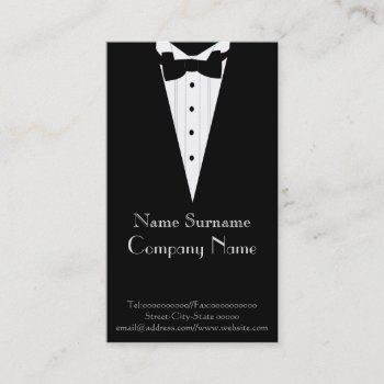 Elegant Tuxedo Business Card by Boopoobeedoogift at Zazzle
