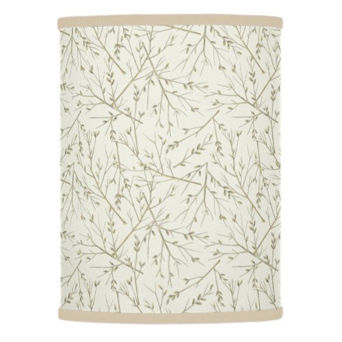 Elegant Twigs Leaves Foliage Pattern Tan Lamp Shade