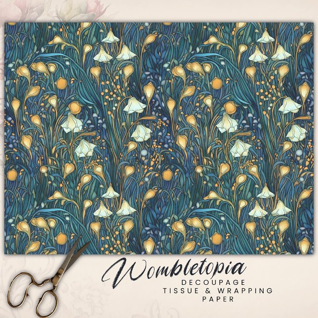 Elegant Twilight Garden Floral Decoupage Tissue Paper (Creator Uploaded)