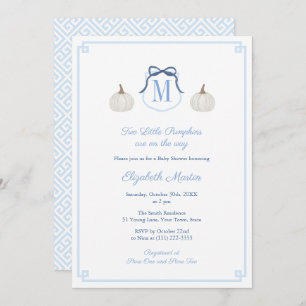 Elegant Twin Pumpkins On The Way Boy Baby Shower Invitation