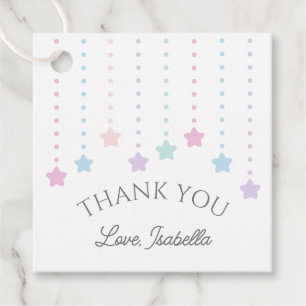 Elegant Twinkle Little Stars Baby Shower Thank You Favor Tags