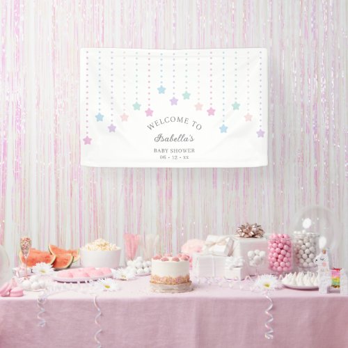 Elegant Twinkle Little Stars Baby Shower Welcome Banner