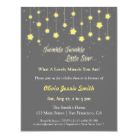 Elegant Twinkle Twinkle Little Star Baby Shower Card