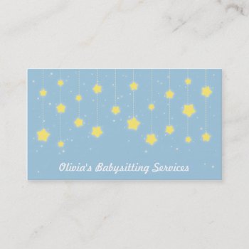 Elegant Twinkling Stars Babysitting Business Cards by RustyDoodle at Zazzle