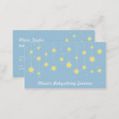 Elegant Twinkling Stars Babysitting Business Cards (Front/Back)