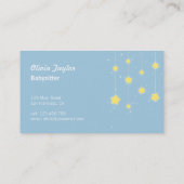 Elegant Twinkling Stars Babysitting Business Cards (Back)