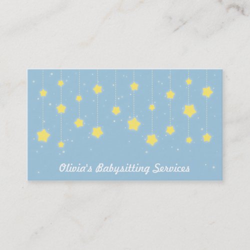 Elegant Twinkling Stars Babysitting Business Cards