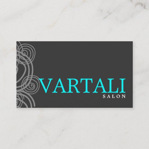 Customizable Elegant Twirl Teal Business Card
