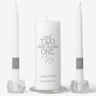 Elegant “Two Become One” Wedding Unity Candle Set