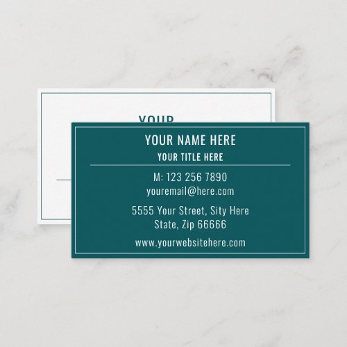 Elegant Two Colors Business Card _ Personalized