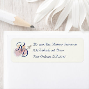 Elegant Two Hearts Catholic Wedding Label