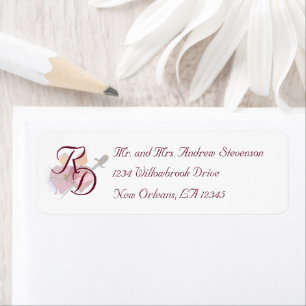 Elegant Two Hearts Catholic Wedding Label