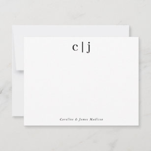 Personalized Elegant Script Stationery Cards Set for Couples